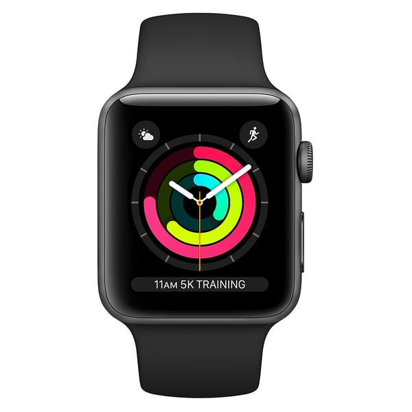Apple Watch Series 3 GPS - 42mm Space Grey Aluminium Case With Black Sport Band Apple Watch Series 3 GPS - 42mm Space Grey Aluminium Case With Black Sport Band