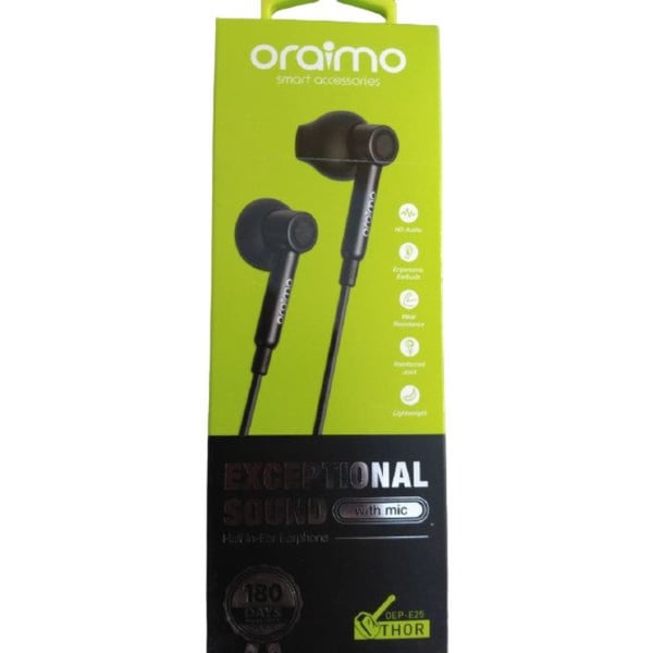 Oraimo OEP-E25-B In Ear Headset Black Oraimo OEP-E25-B In Ear Headset Black