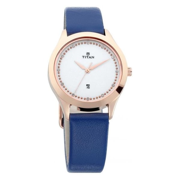 Titan 2570WL02 Sparkle White Dial Analog Date Function Watch For Ladies Titan 2570WL02 Sparkle White Dial Analog Date Function Watch For Ladies