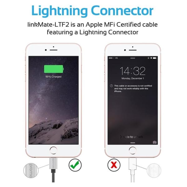 Promate Lightning Cable 2m Silver Promate Lightning Cable 2m Silver