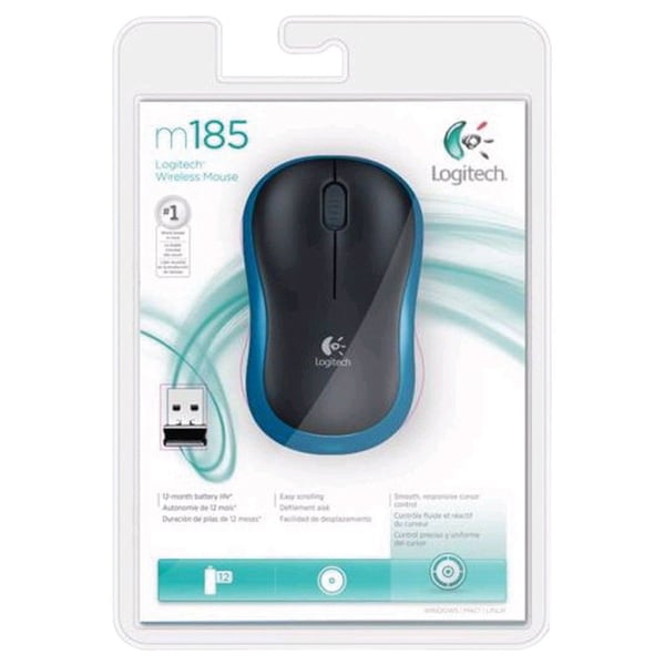 Logitech M185 Wireless Mouse Black/Blue Logitech M185 Wireless Mouse Black/Blue