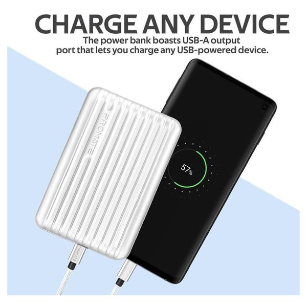 Promate Power Bank 10000mAh White Promate Power Bank 10000mAh White