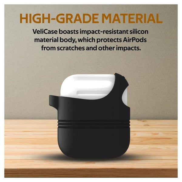 Promate VEILCASE Silicon Case For Apple Airpods Black Promate VEILCASE Silicon Case For Apple Airpods Black