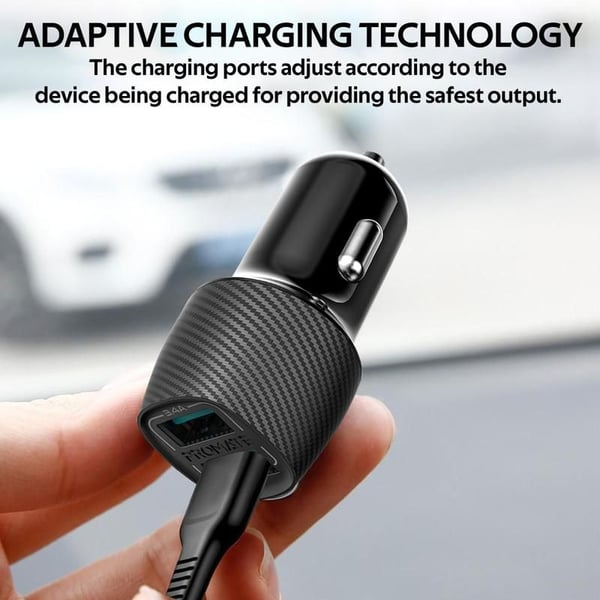 Promate Dual USB Car Charger Black Promate Dual USB Car Charger Black