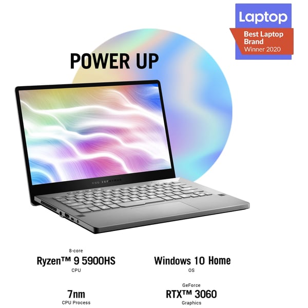 Asus ROG Zephyrus G14 GA401QM-K2100T Gaming Laptop - Ryzen 9 3.1GHz 32GB 1TB 6GB Win10 14inch WQHD Eclipse Grey AniMe Matrix Version NVIDIA GeForce RTX 3060 Asus ROG Zephyrus G14 GA401QM-K2100T Gaming Laptop - Ryzen 9 3.1GHz 32GB 1TB 6GB Win10 14inch WQHD Eclipse Grey AniMe Matrix Version NVIDIA GeForce RTX 3060