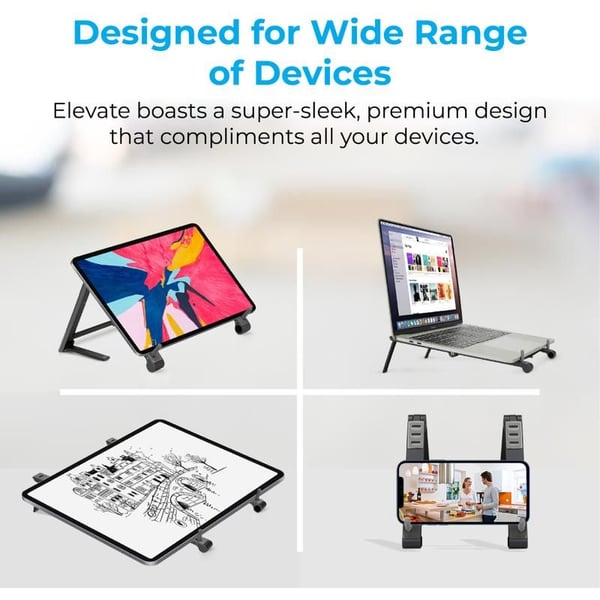 Promate Aluminum Multi Angle Origami Laptop Stand Grey Promate Aluminum Multi Angle Origami Laptop Stand Grey