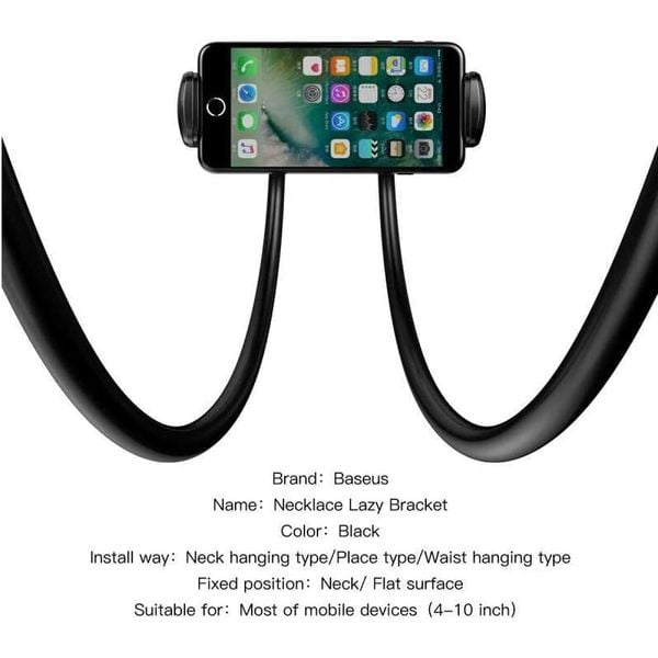 Baseus Neck Mounted Lazy Bracket Black Baseus Neck Mounted Lazy Bracket Black