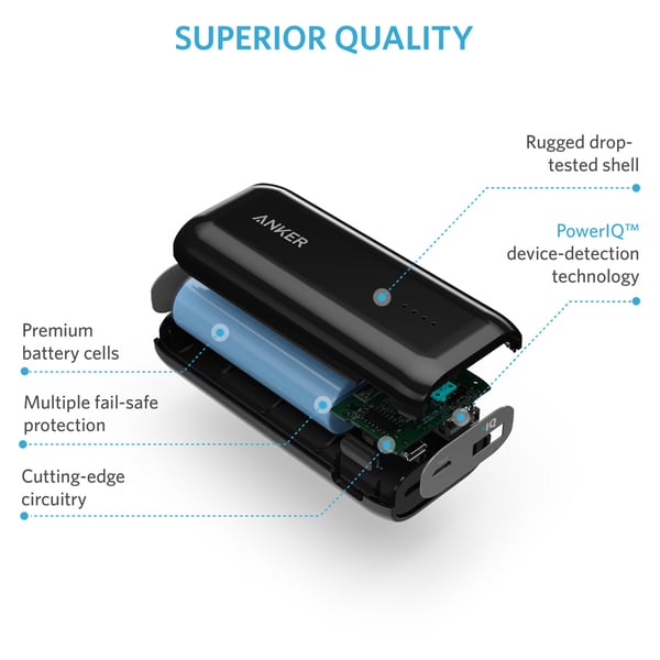 Anker Astro E1 Power Bank 5200mAh Black - A1211H12 Anker Astro E1 Power Bank 5200mAh Black - A1211H12
