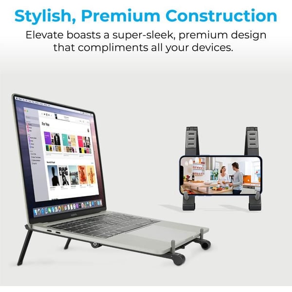 Promate Aluminum Multi Angle Origami Laptop Stand Grey Promate Aluminum Multi Angle Origami Laptop Stand Grey