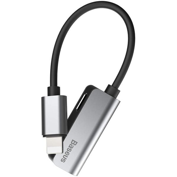 Baseus IP Male To Double IP Female Audio Converter Silver Baseus IP Male To Double IP Female Audio Converter Silver