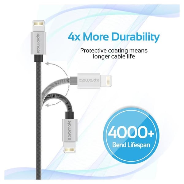 Promate Lightning Cable 2m Silver Promate Lightning Cable 2m Silver