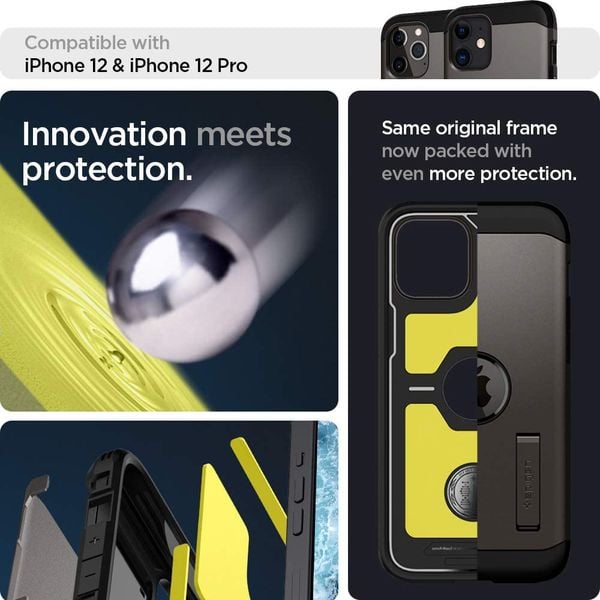 Spigen Tough Armor Designed For iPhone 12 Case And iPhone 12 Pro Case/Cover 6.1-inch With Extreme Impact Foam Gunmetal Spigen Tough Armor Designed For iPhone 12 Case And iPhone 12 Pro Case/Cover 6.1-inch With Extreme Impact Foam Gunmetal