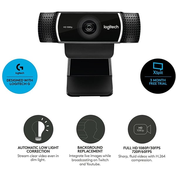 Logitech C922 960001088 Pro Stream Webcam Logitech C922 960001088 Pro Stream Webcam