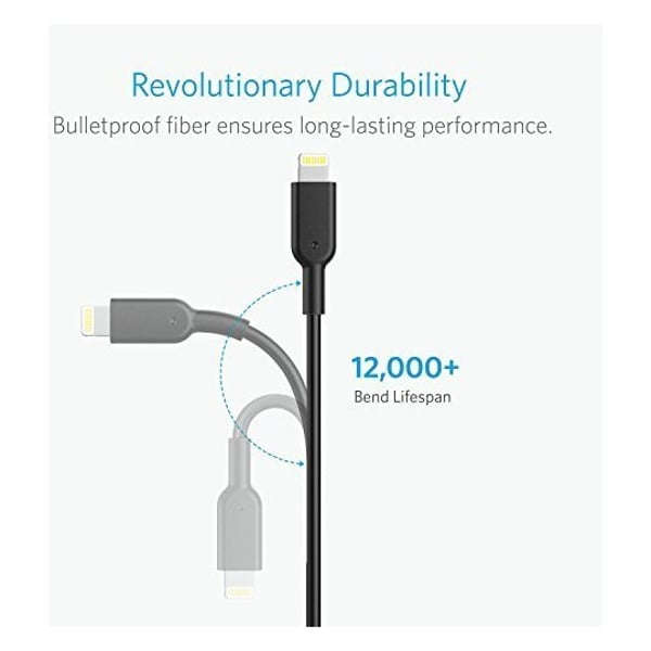 Anker Powerline II Lightning Cable 3m Black - A8434H11 Anker Powerline II Lightning Cable 3m Black - A8434H11