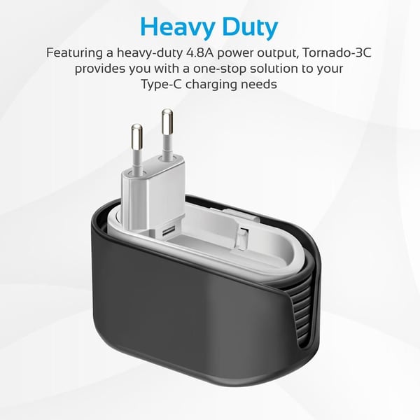 Promate 3-Port USB-C Charger Black Promate 3-Port USB-C Charger Black