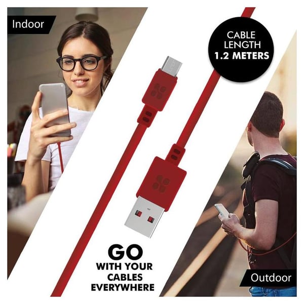 Promate USB-A To Micro-USB Cable 2m Maroon Promate USB-A To Micro-USB Cable 2m Maroon
