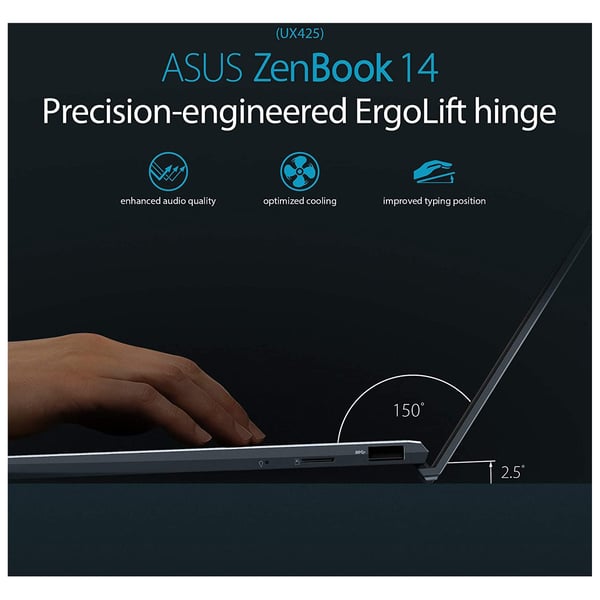 Asus ZenBook 14 UX425EA-HM053T Laptop - Core i5 2.4GHz 8GB 512GB Win10 14inch FHD Pine Grey Asus ZenBook 14 UX425EA-HM053T Laptop - Core i5 2.4GHz 8GB 512GB Win10 14inch FHD Pine Grey