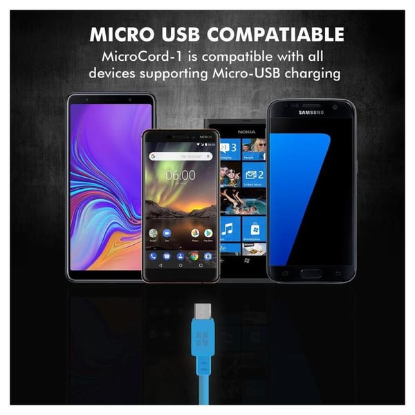Promate USB-A To Micro-USB Cable 2m Blue Promate USB-A To Micro-USB Cable 2m Blue