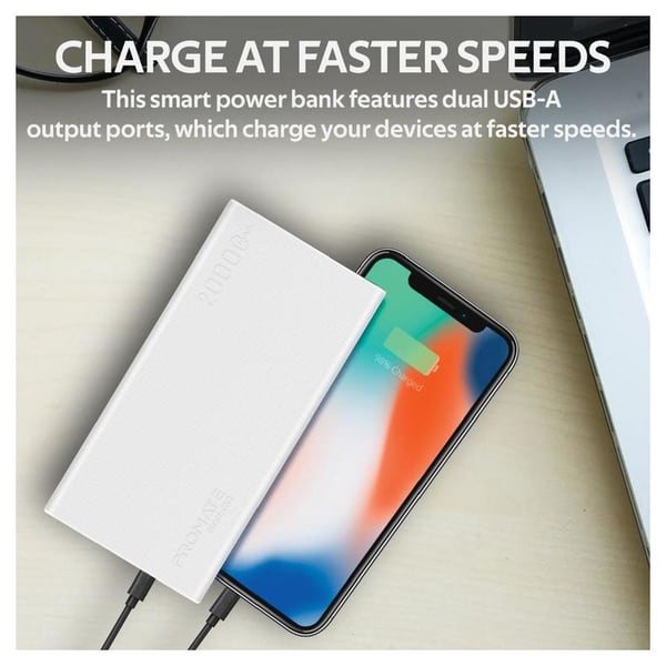 Promate Power Bank 20000mAh White Promate Power Bank 20000mAh White