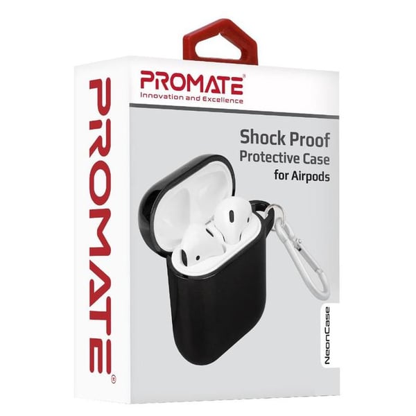 Promate NEONCASE Neon Case For Airpods - Black Promate NEONCASE Neon Case For Airpods - Black