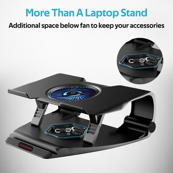 Promate Superior Cooling Gaming Laptop Stand Black Promate Superior Cooling Gaming Laptop Stand Black