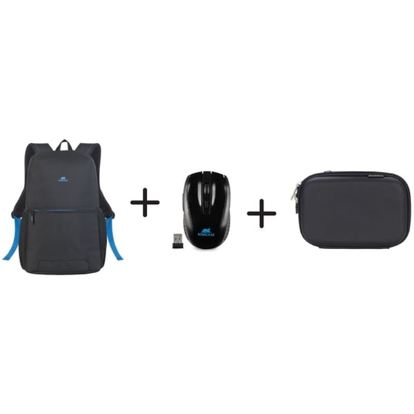 Riva Case Backpack Black + Hard Drive Case Black + Wireless Mouse Black Riva Case Backpack Black + Hard Drive Case Black + Wireless Mouse Black