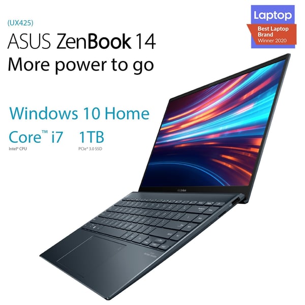 Asus ZenBook 14 UX425EA-HM046T Laptop - Core i7 2.8GHz 16GB 1TB Shared Win10 14inch FHD Pine Grey English/Arabic Keyboard Asus ZenBook 14 UX425EA-HM046T Laptop - Core i7 2.8GHz 16GB 1TB Shared Win10 14inch FHD Pine Grey English/Arabic Keyboard