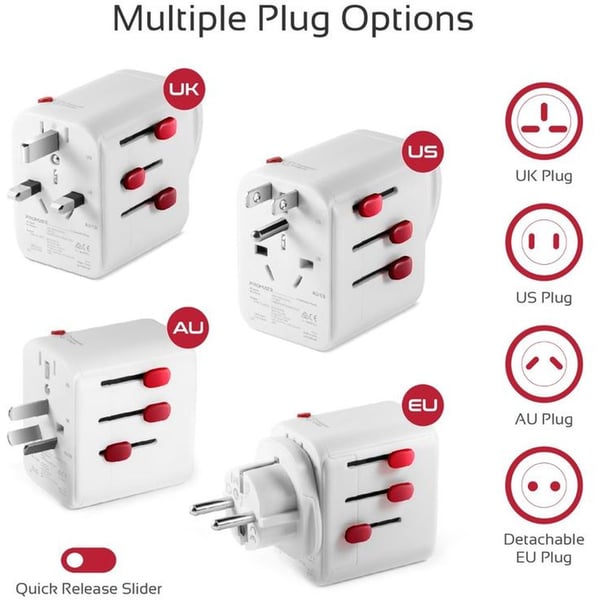 Promate Voyage Universal Wall Charger White Promate Voyage Universal Wall Charger White