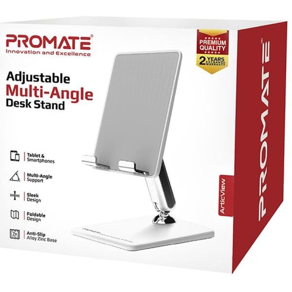 Promate Adustable Multi Angle Desk Stand White Promate Adustable Multi Angle Desk Stand White