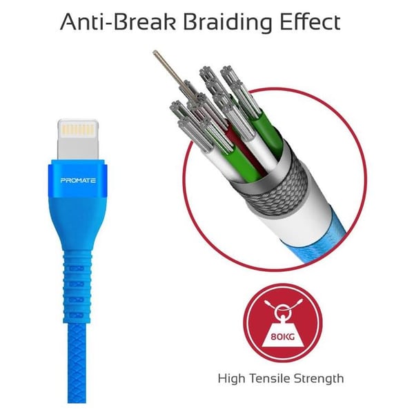 Promate Lightning Cable 1.2m Cable Blue Promate Lightning Cable 1.2m Cable Blue