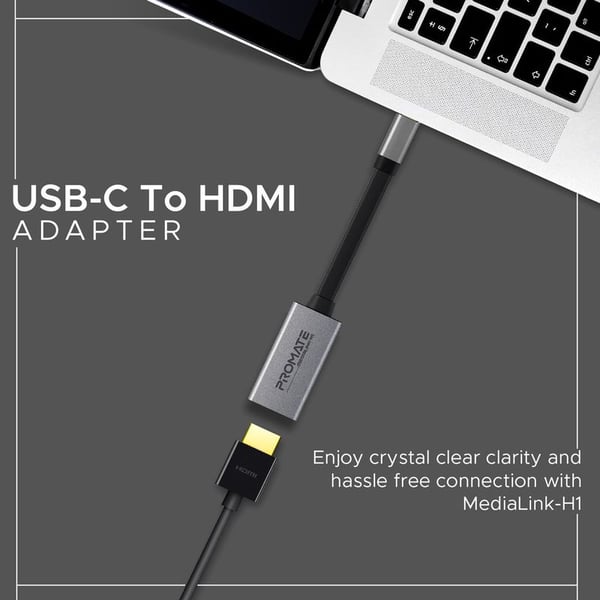 Promate Type C To HDMI Adapter Grey Promate Type C To HDMI Adapter Grey
