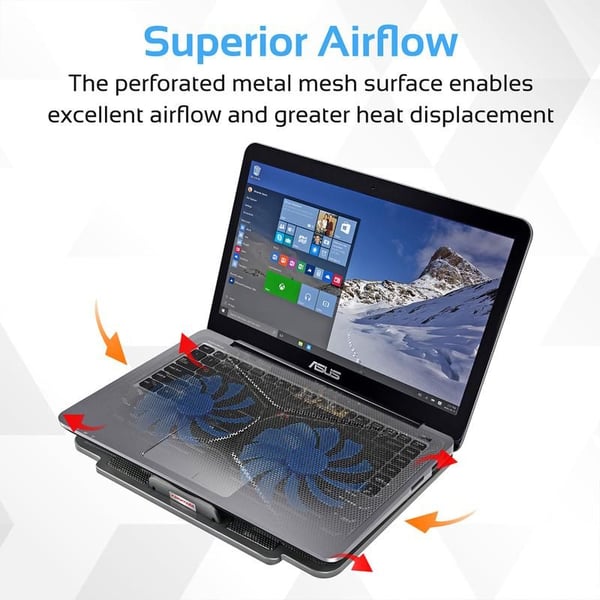 Promate Laptop Cooling Pad Silent Fan Technology Black Promate Laptop Cooling Pad Silent Fan Technology Black
