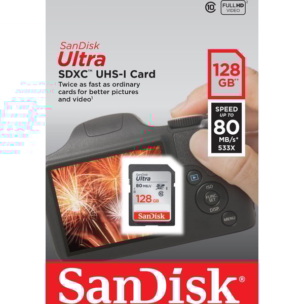 Sandisk SDSDUNC128GGN6IN Ultra SDXC 128GB 80MB/s Class 10 UHS-I Sandisk SDSDUNC128GGN6IN Ultra SDXC 128GB 80MB/s Class 10 UHS-I