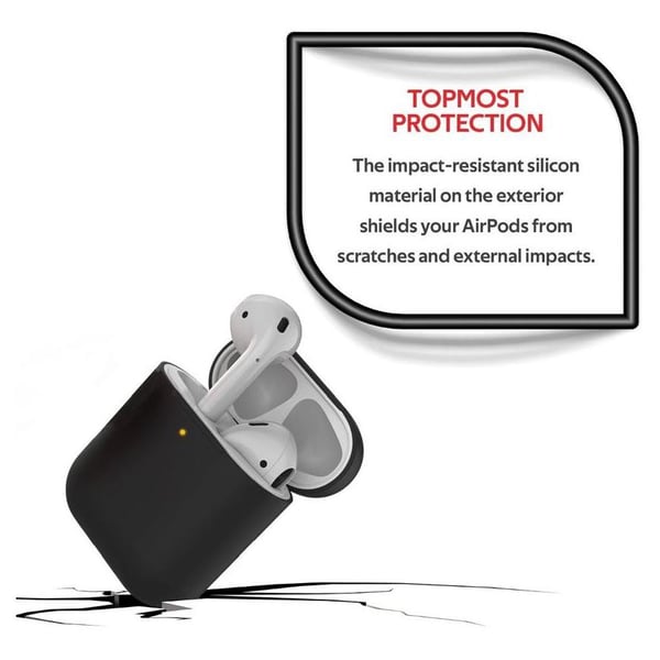Promate SILICASE Silicon Case For AirPods Black Promate SILICASE Silicon Case For AirPods Black