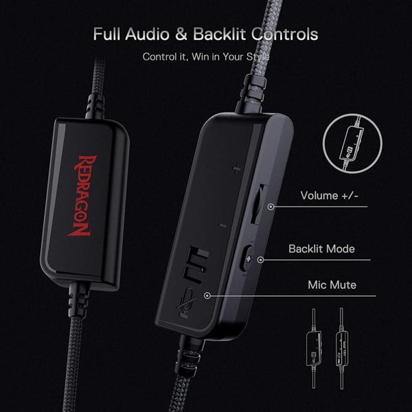 Redragon H350 Wired Over Ear Gaming Headset Black Redragon H350 Wired Over Ear Gaming Headset Black