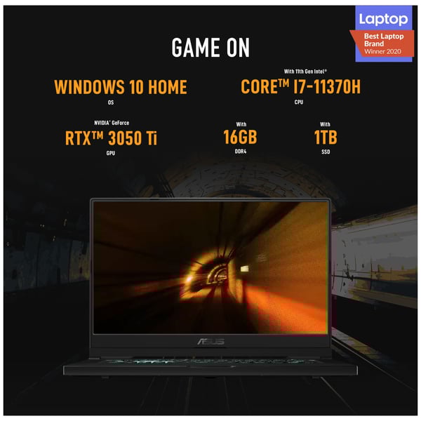 Asus TUF Dash F15 FX516PE-HN023T Gaming Laptop - Core i7 3.3GHz 16GB 1TB 4GB Win10 15.6inch FHD Eclipse Grey NVIDIA GeForce RTX 3050 Ti Asus TUF Dash F15 FX516PE-HN023T Gaming Laptop - Core i7 3.3GHz 16GB 1TB 4GB Win10 15.6inch FHD Eclipse Grey NVIDIA GeForce RTX 3050 Ti