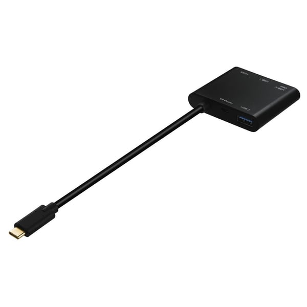 Hama 4in1 Multiport USB C Plug Adapter To USB C/USB/HDMI Black 135729 Hama 4in1 Multiport USB C Plug Adapter To USB C/USB/HDMI Black 135729