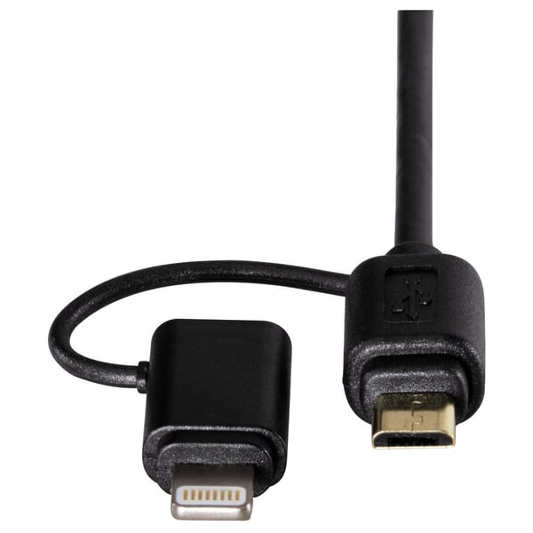 Hama 2in1 Micro USB Cable With Lightning Adapter 1.2M - 54566 Hama 2in1 Micro USB Cable With Lightning Adapter 1.2M - 54566