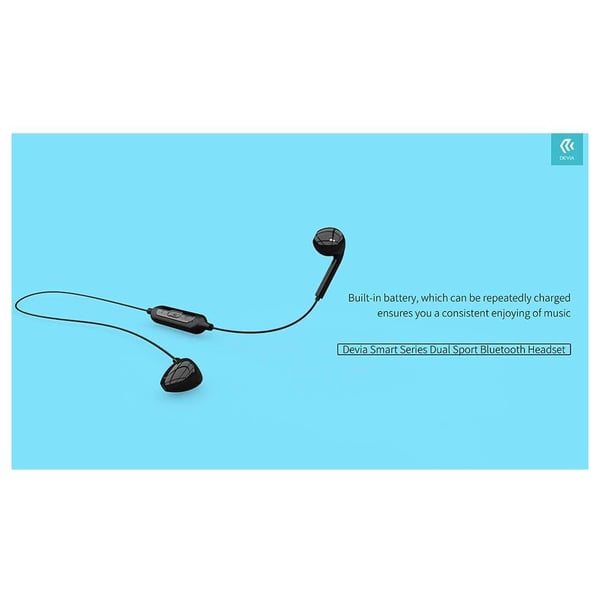 Devia HP24B Smart Bluetooth Dual Earphone - Black Devia HP24B Smart Bluetooth Dual Earphone - Black