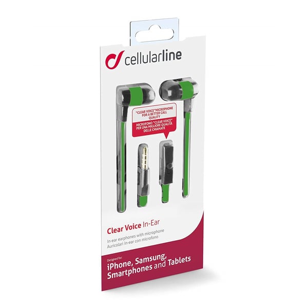 Cellular Line In Ear Headphone Green Cellular Line In Ear Headphone Green