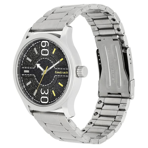 Fastrack Road Trip Black Dial Stainless Steel Strap Watch - 3197SM02 Fastrack Road Trip Black Dial Stainless Steel Strap Watch - 3197SM02