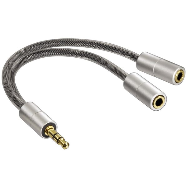 Hama Alu Line Dual 3.5mm Splitter 0.1m Silver Hama Alu Line Dual 3.5mm Splitter 0.1m Silver