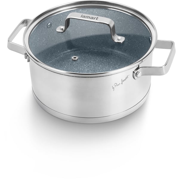 Lamart LT1103 Stoness Casserole With LID 20cm Grey Lamart LT1103 Stoness Casserole With LID 20cm Grey