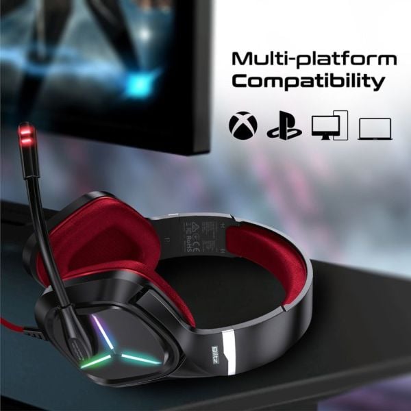 Vertux BLITZ Wired Over Ear Gaming Headset Red Vertux BLITZ Wired Over Ear Gaming Headset Red