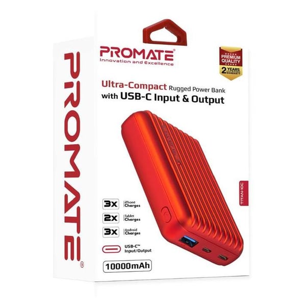 Promate Power Bank 10000mAh Red Promate Power Bank 10000mAh Red