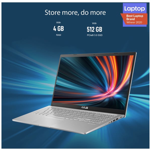 Asus X515EA-EJ094T Laptop - Core i3 3GHz 4GB 512GB Win10 15.6inch FHD Silver English/Arabic Keyboard Asus X515EA-EJ094T Laptop - Core i3 3GHz 4GB 512GB Win10 15.6inch FHD Silver English/Arabic Keyboard