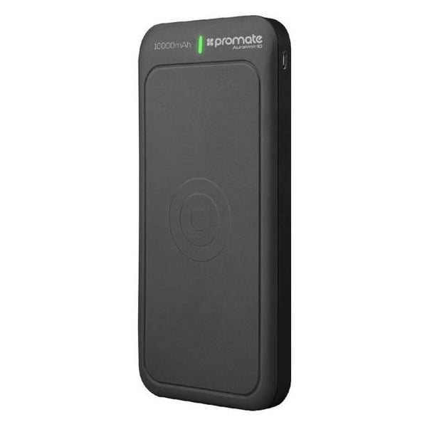 Promate AURAVOLT10+ Wireless Charging Power Bank 10000mAh Black Promate AURAVOLT10+ Wireless Charging Power Bank 10000mAh Black