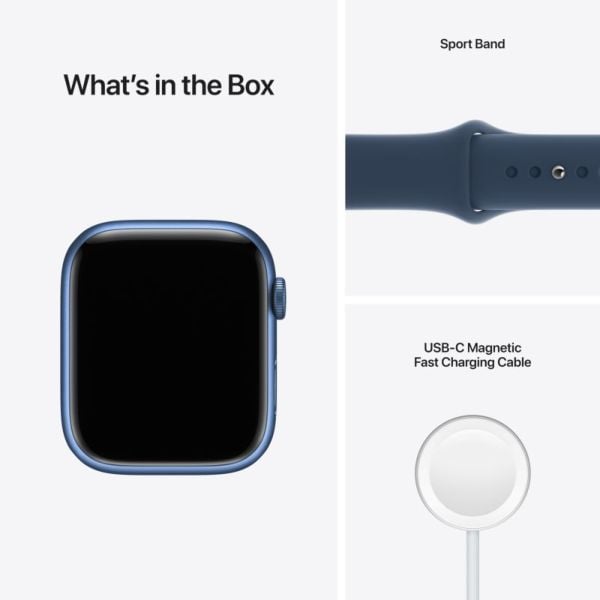 Apple Watch Series 7 GPS, 41mm Blue Aluminium Case with Abyss Blue Sport Band Apple Watch Series 7 GPS, 41mm Blue Aluminium Case with Abyss Blue Sport Band