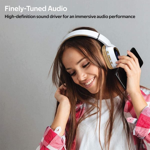 Promate BAVARIA Wireless On-Ear Headphone White Promate BAVARIA Wireless On-Ear Headphone White