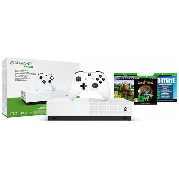 Microsoft Xbox One S All Digital Edition Gaming Console 1TB White + Minecraft + Sea of Thieves + Forza Horizon3 Games DLC Microsoft Xbox One S All Digital Edition Gaming Console 1TB White + Minecraft + Sea of Thieves + Forza Horizon3 Games DLC